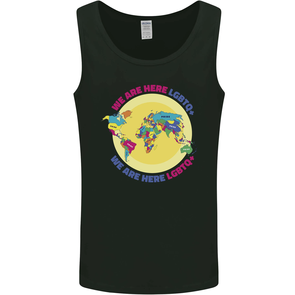 We Are Here LGBT Mens Vest Tank Top