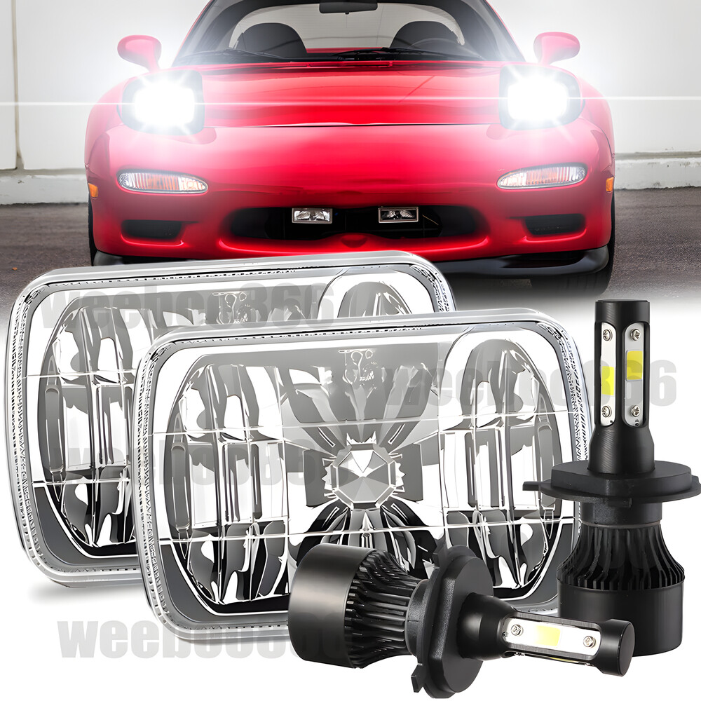 1986-1991 Mazda RX-7 5x7 LED Headlights H4 6000K Hi/Lo Beam