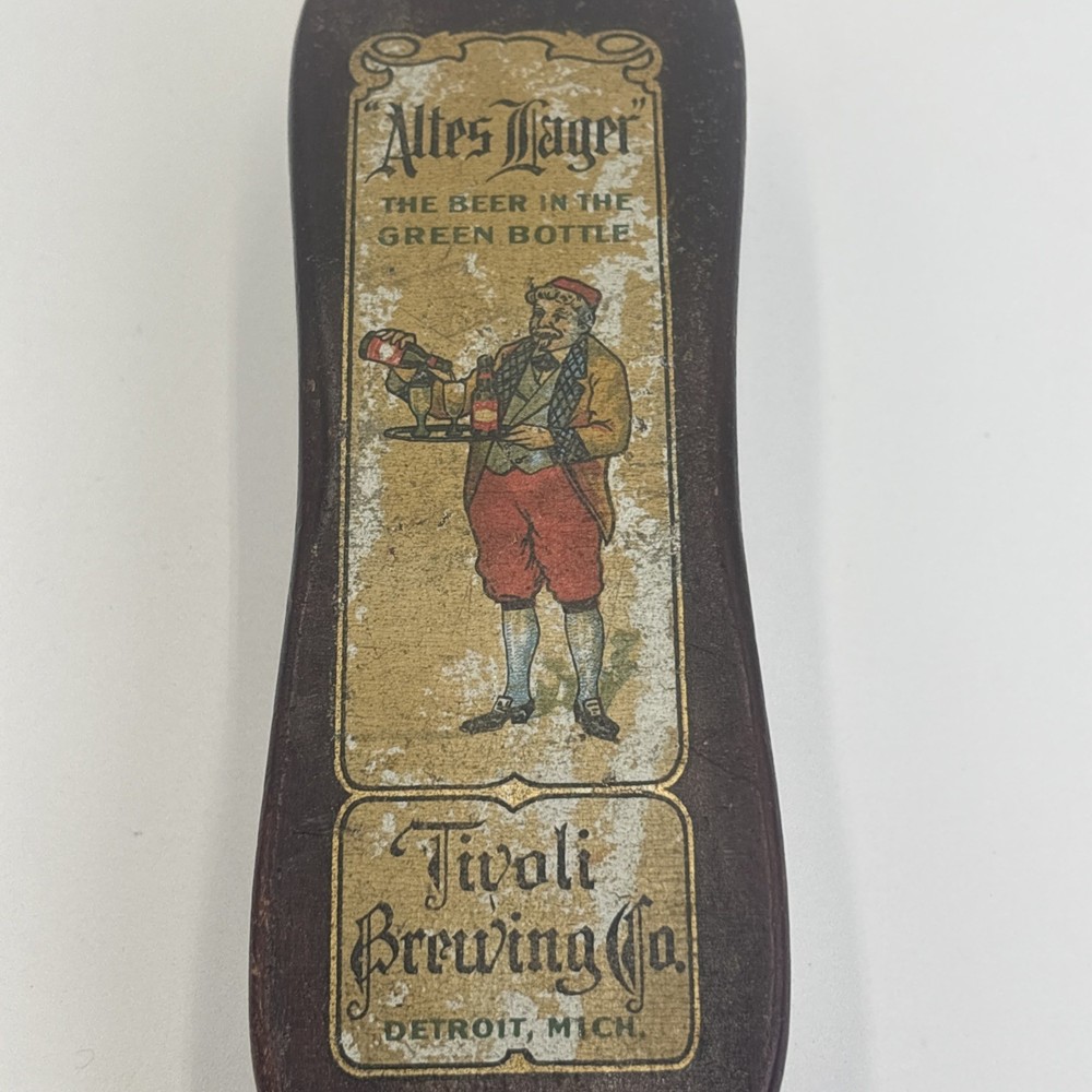 Rare Antique Altes Lager Tivoli Brewing Green Bottle Beer Brush Detroit MI