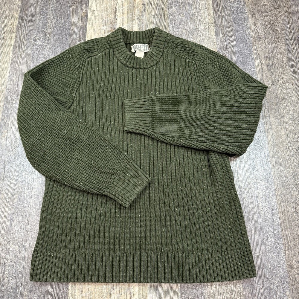 Duluth Trading Sweater Mens XL Cotton Green Ribbed Gussets Heavy Outdoor Raglan