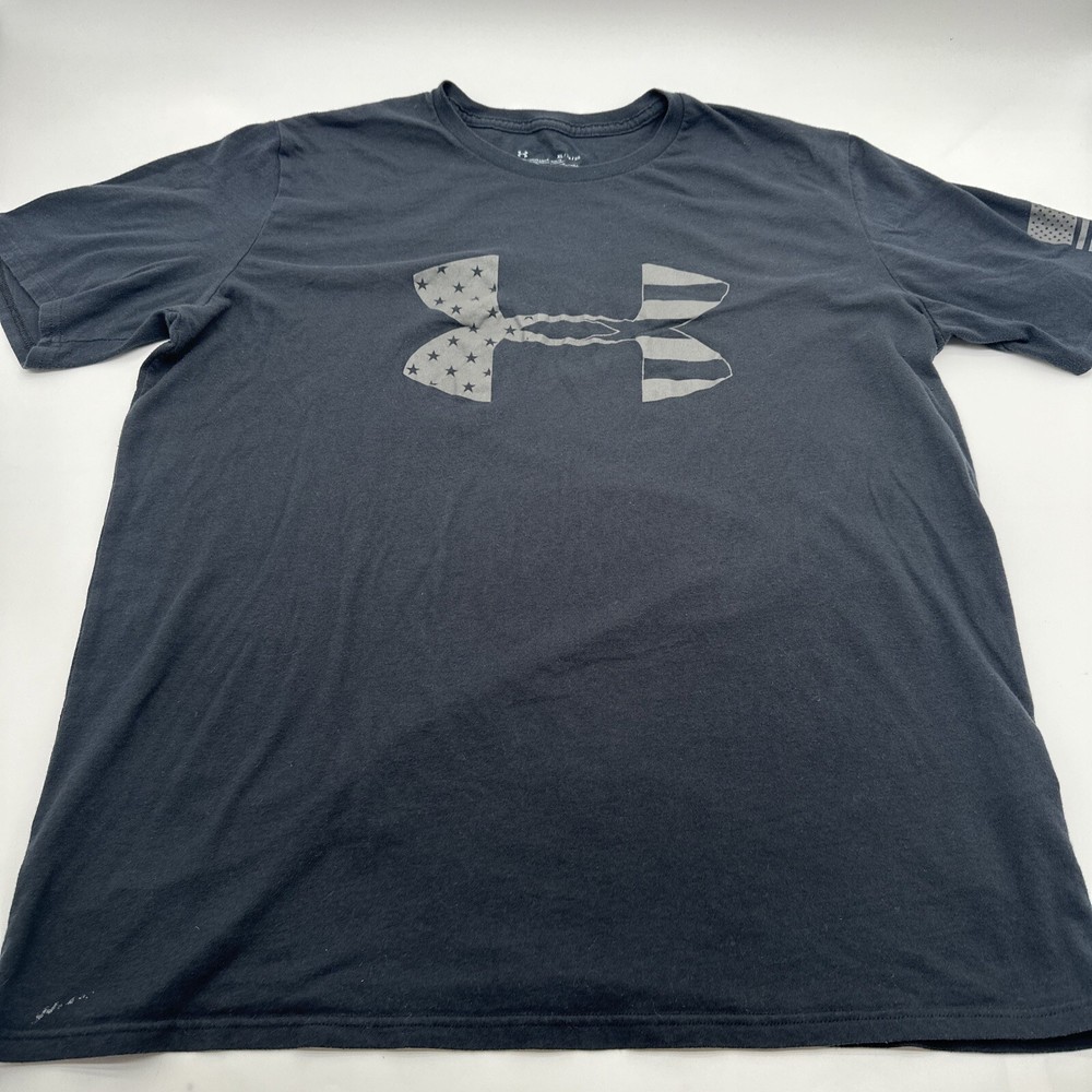 Under Armour Heat Gear T-Shirt Men X-Large Black Graphic Print Logo …#17858