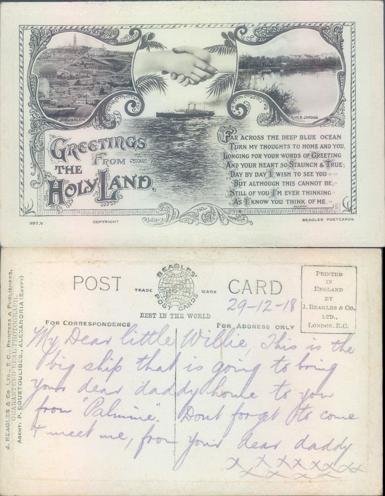 Greetings from the Holy Land postcard J Beagles Co Ltd Sea Tourism