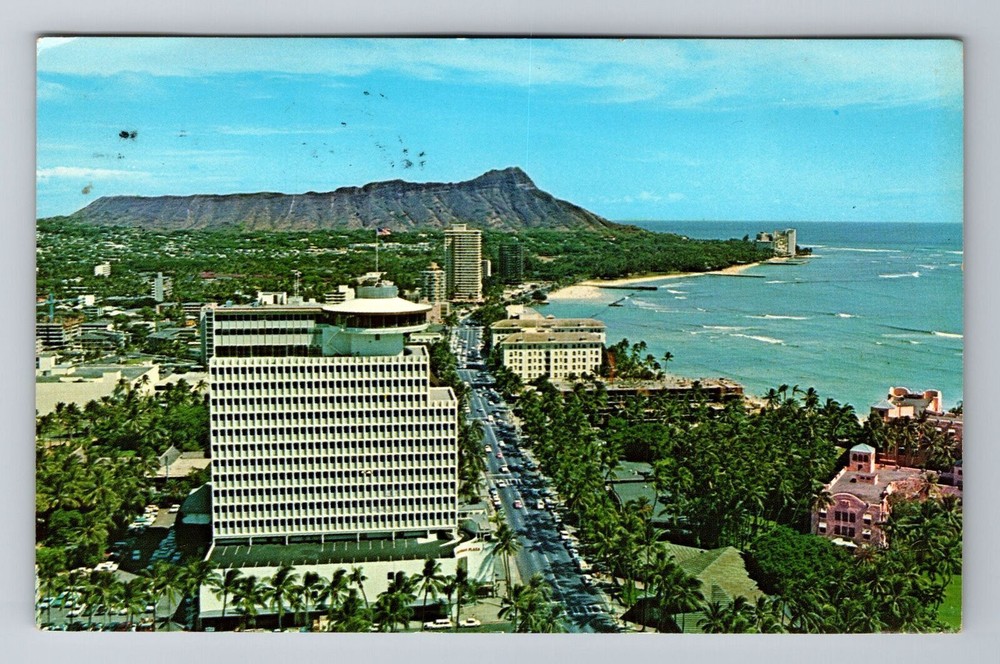 Vintage c1969 Waikiki HI Hawaii Panoramic View Postcard