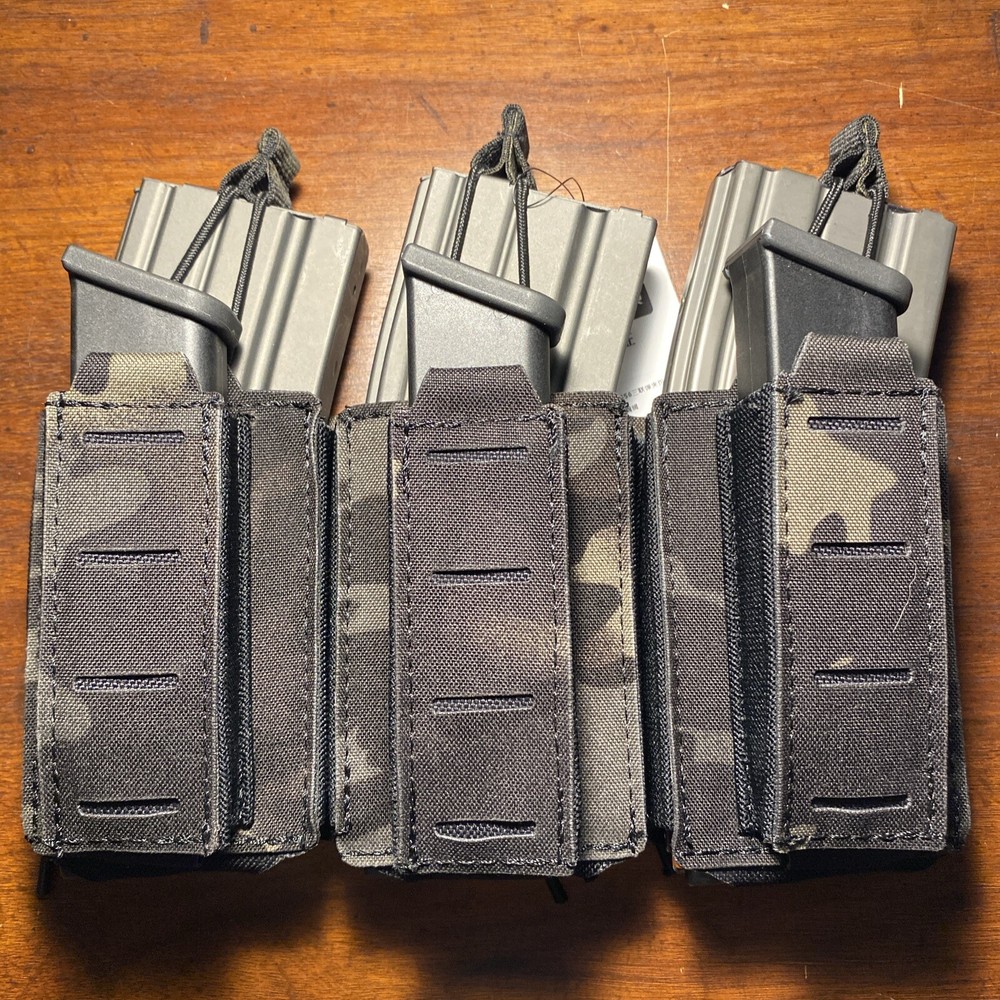 IDOGEAR Kangaroo Triple Magazine Pouch, Black Camo, Molle, Tactical Holster