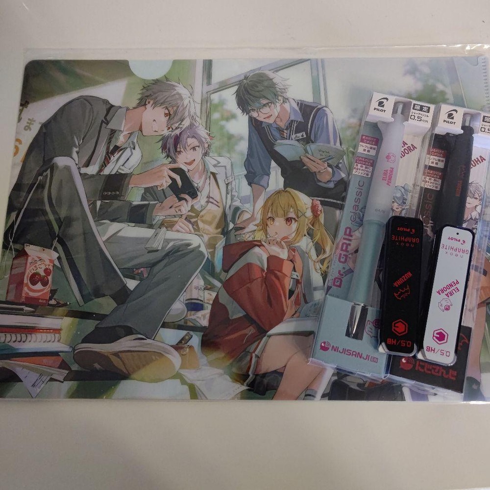 Nijisanji Kuzuha Ellie Rapendra Dr.Grip Mechanical Pencil & Clear File Set