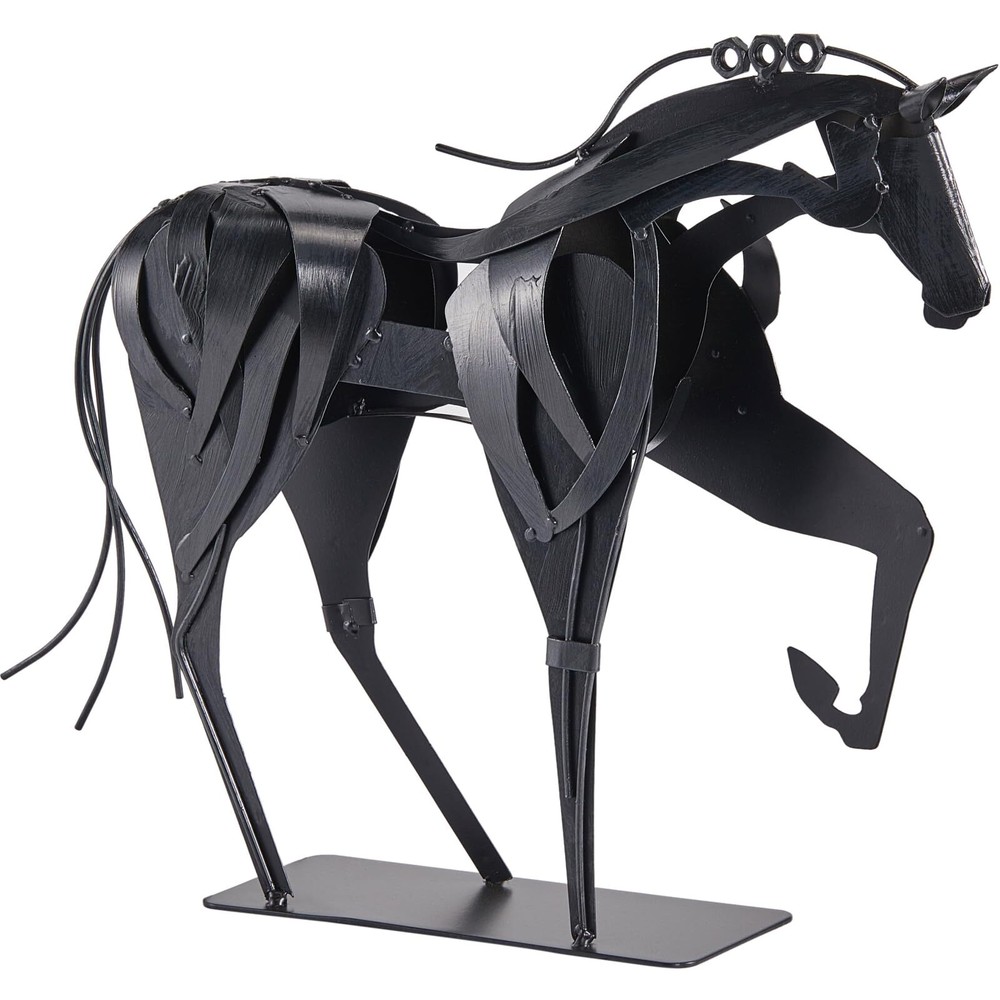 Art Metal Horse Statue Décor Handmade & Hand-Painted Modern Western ...