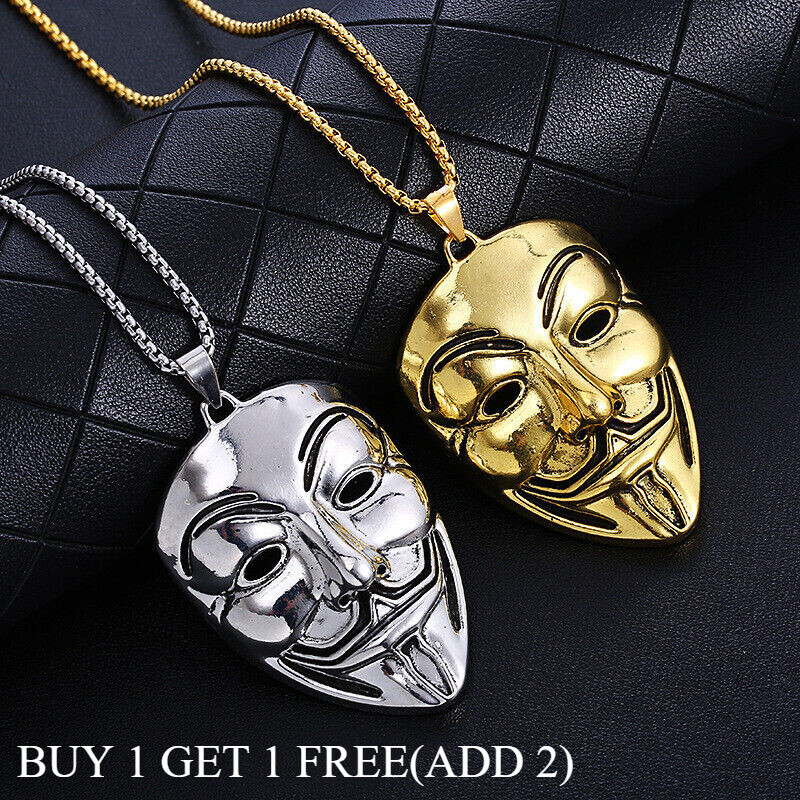 Necklace Joker Mask Hip-hop Personality Simple Atmospheric Vintage Unisex New