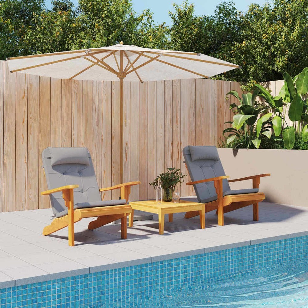 2-Pack Grey Adirondack Chair Cushions Oxford Fabric (100% Polyester)