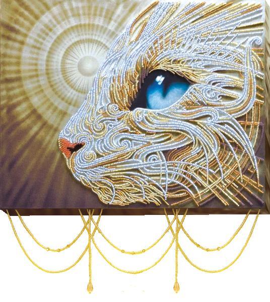 Bead embroidery kit Latte needlework kit Art canvas beadwork pattern