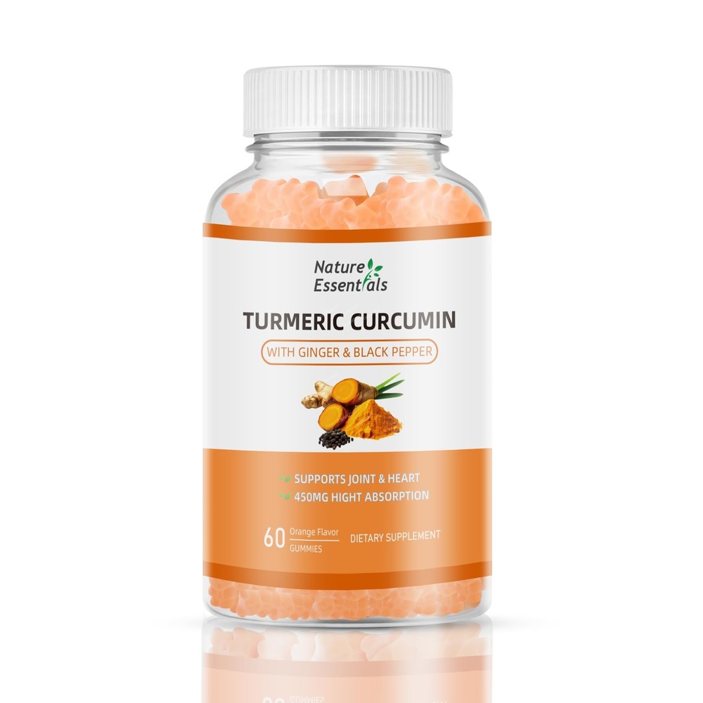 Turmeric Curcumin Gummies with Black Peppers & Ginger Root Extract for Immune...
