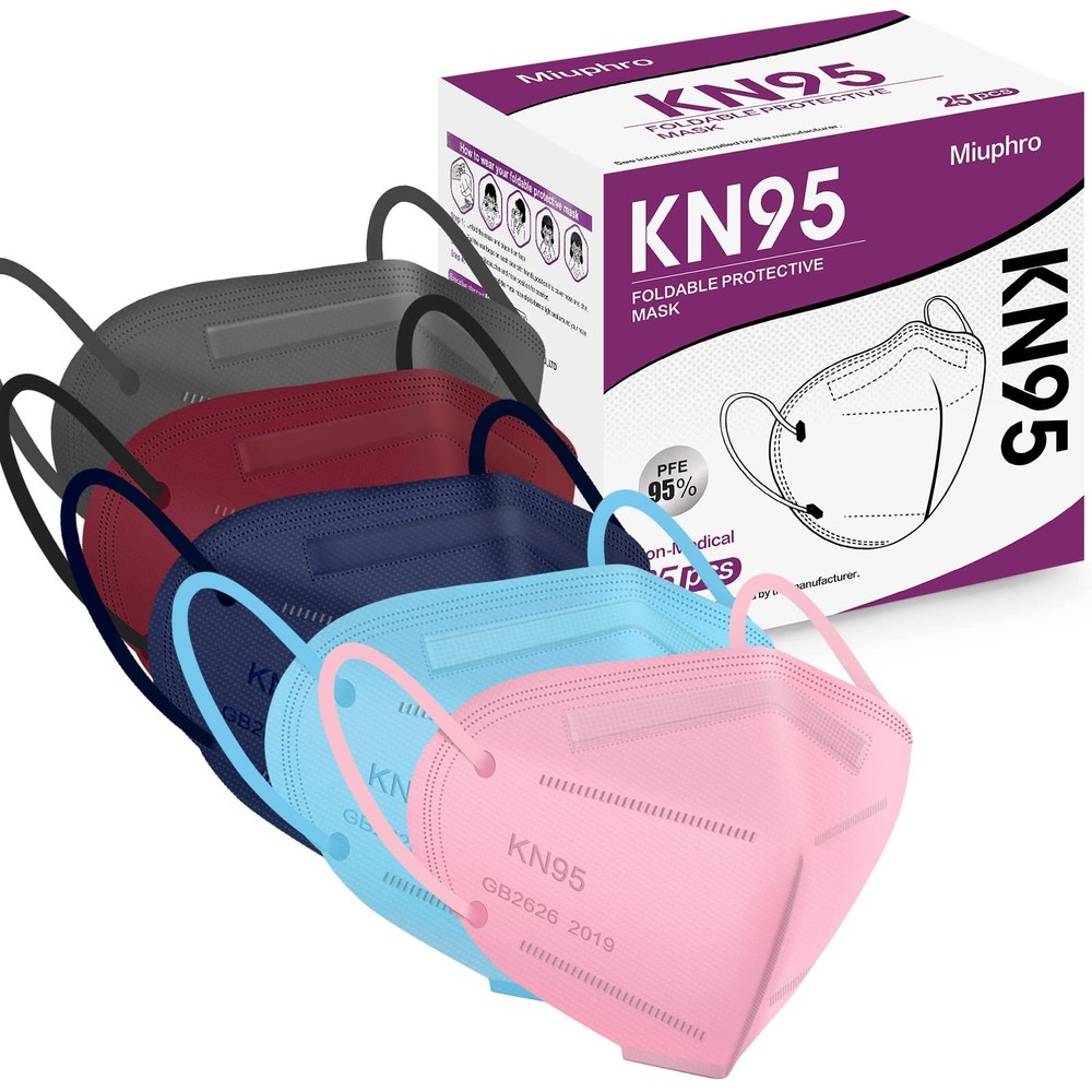 KN95 Disposable 5-Ply Multicolor Face Masks for Safety and Breathability