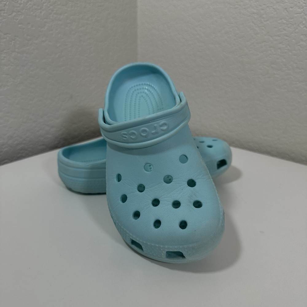 Crocs Kid’s Classic Clogs Aqua Blue Teal Unisex Christmas Hanukkah {Kids J 1}