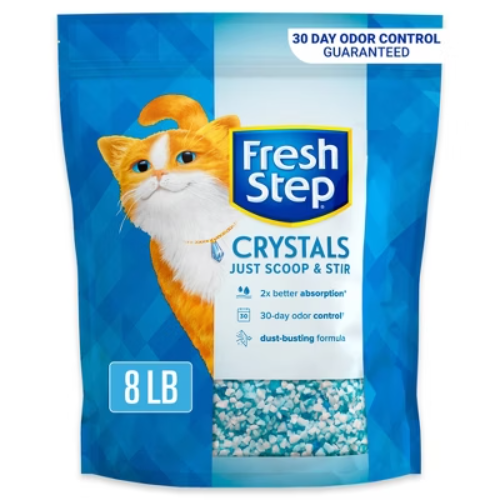 Fresh Step Crystals Premium Scented Cat Litter 8lb for Odor Control
