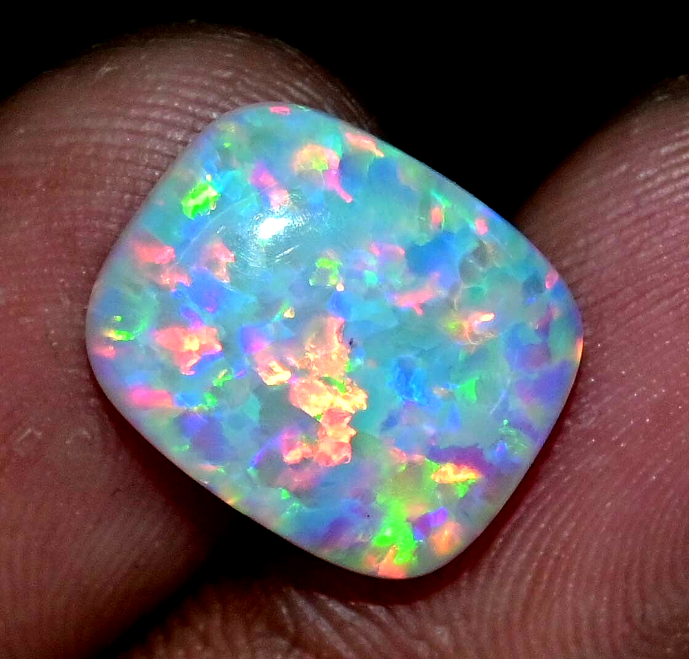 6.80 Ct Natural Ethiopian Fire Opal Certified Play of Color Untreated Gemstone