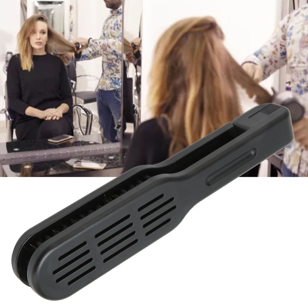 Static-Free Hair Straightener Comb with Nylon Bristles & Double-Sided Design