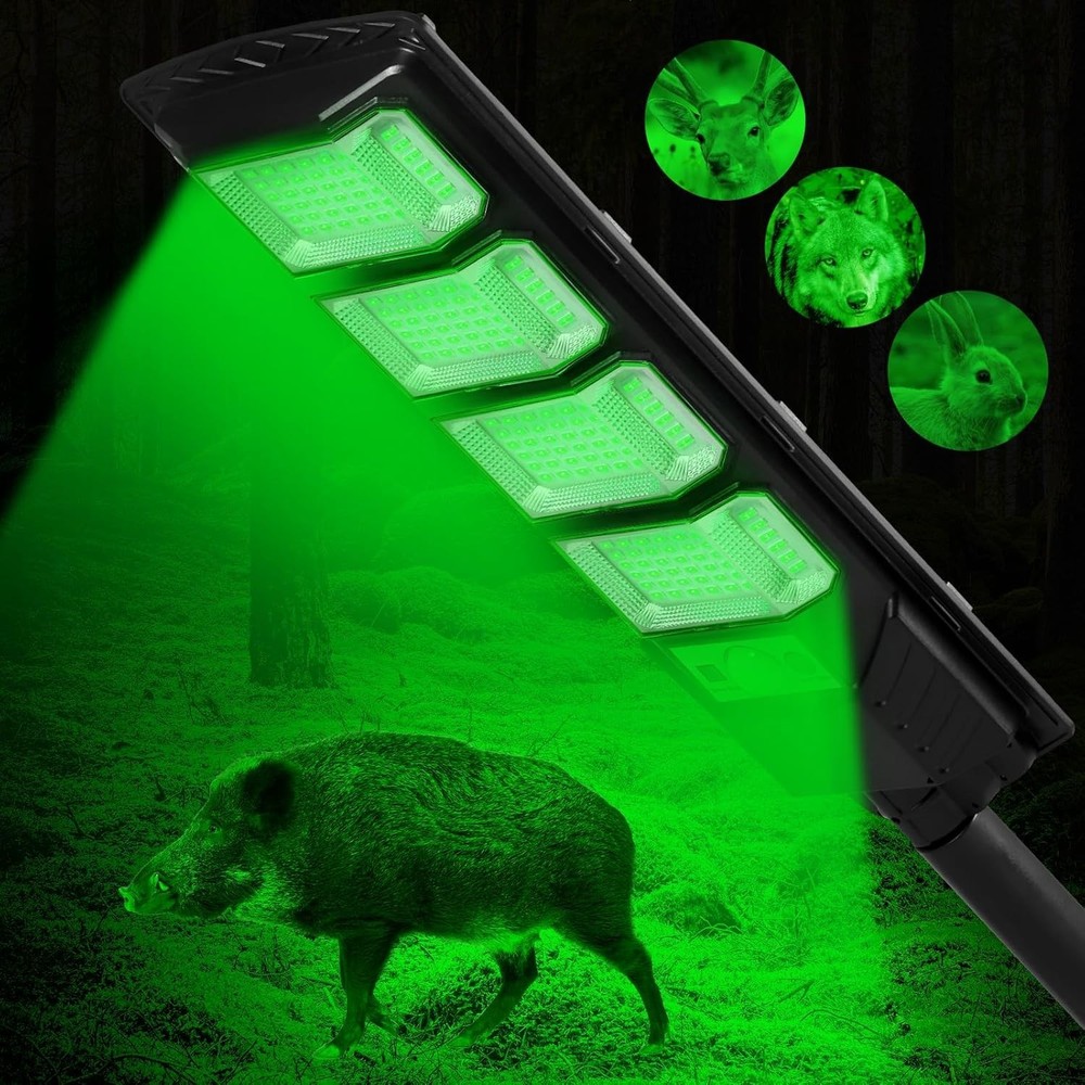 Hog Lights for Night Hunting, 12000LM Solar Green Hunting Light with Remote,