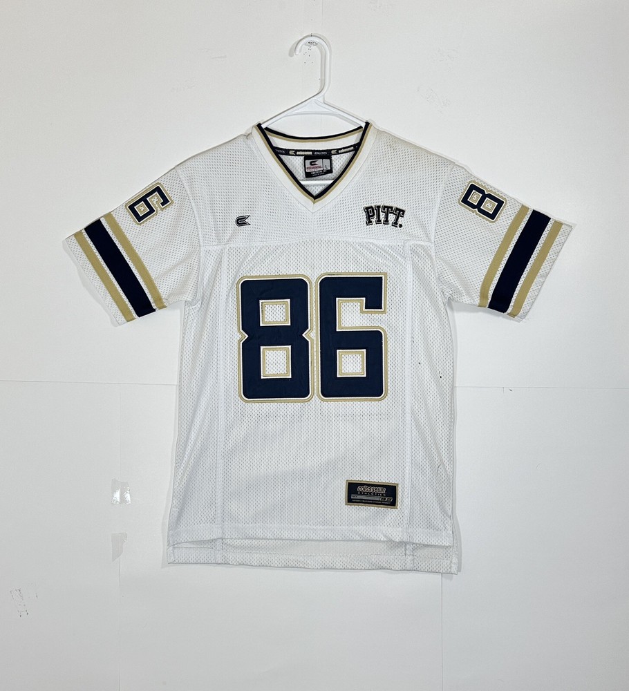 Pitt Panthers Youth Football Jersey Boys Large 16-18 White Stitch Logo #86