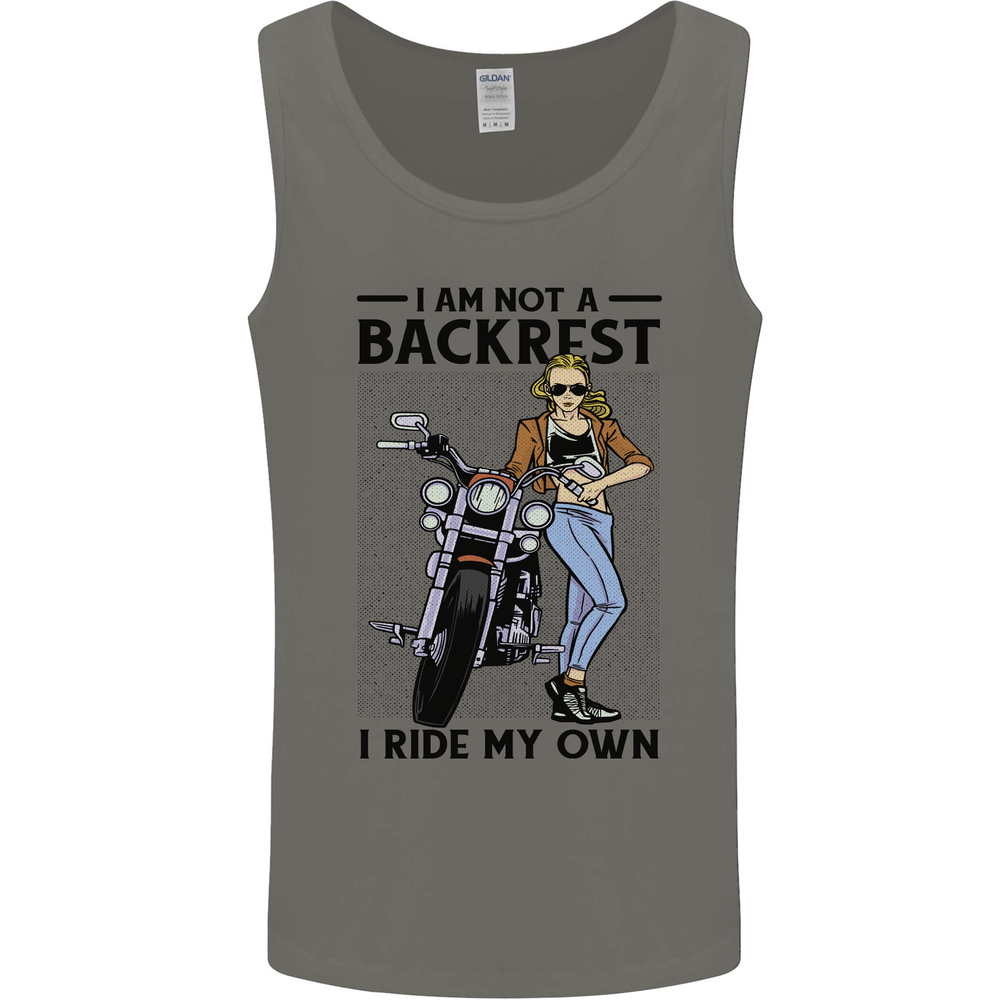 Not a Backrest Female Biker Motorcycle Mens Vest Tank Top