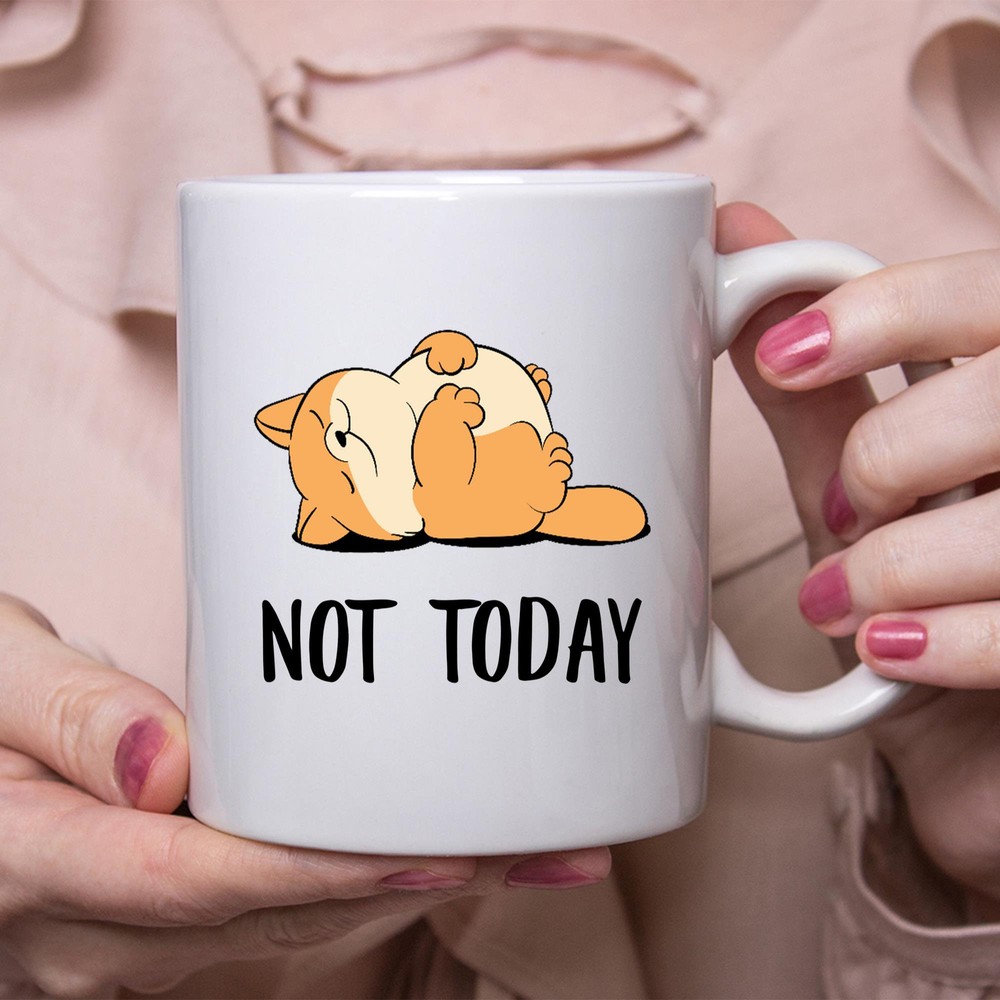 Funny Cat Fat Sleeping Not Today Cat Mug Lazy Gift For Cats Lovers Coffee Mug