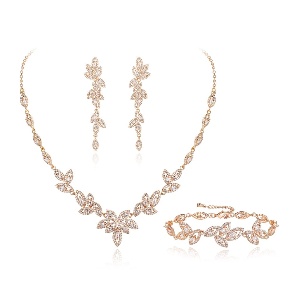 EVER FAITH Cubic Zirconia Bridal Jewelry Set for Brides and Bridesmaids Elegant Design