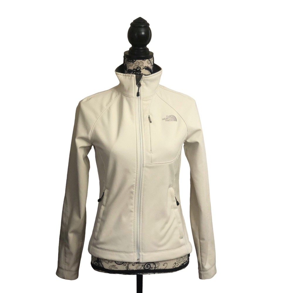 The North Face Women’s XS Soft Shell Jacket in Light Beige Gray Apex Barrier