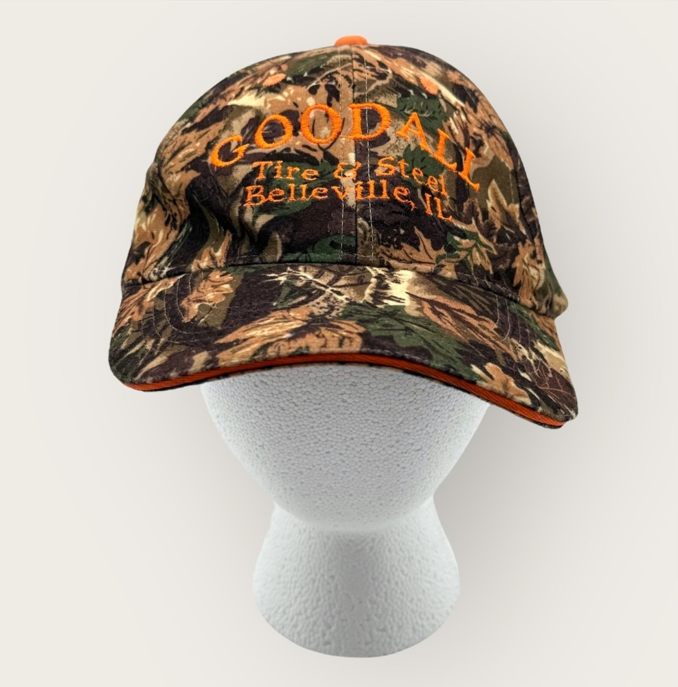 Goodall Tire & Steel Camouflage Cap Orange Embroidery Adjustable Baseball Hat