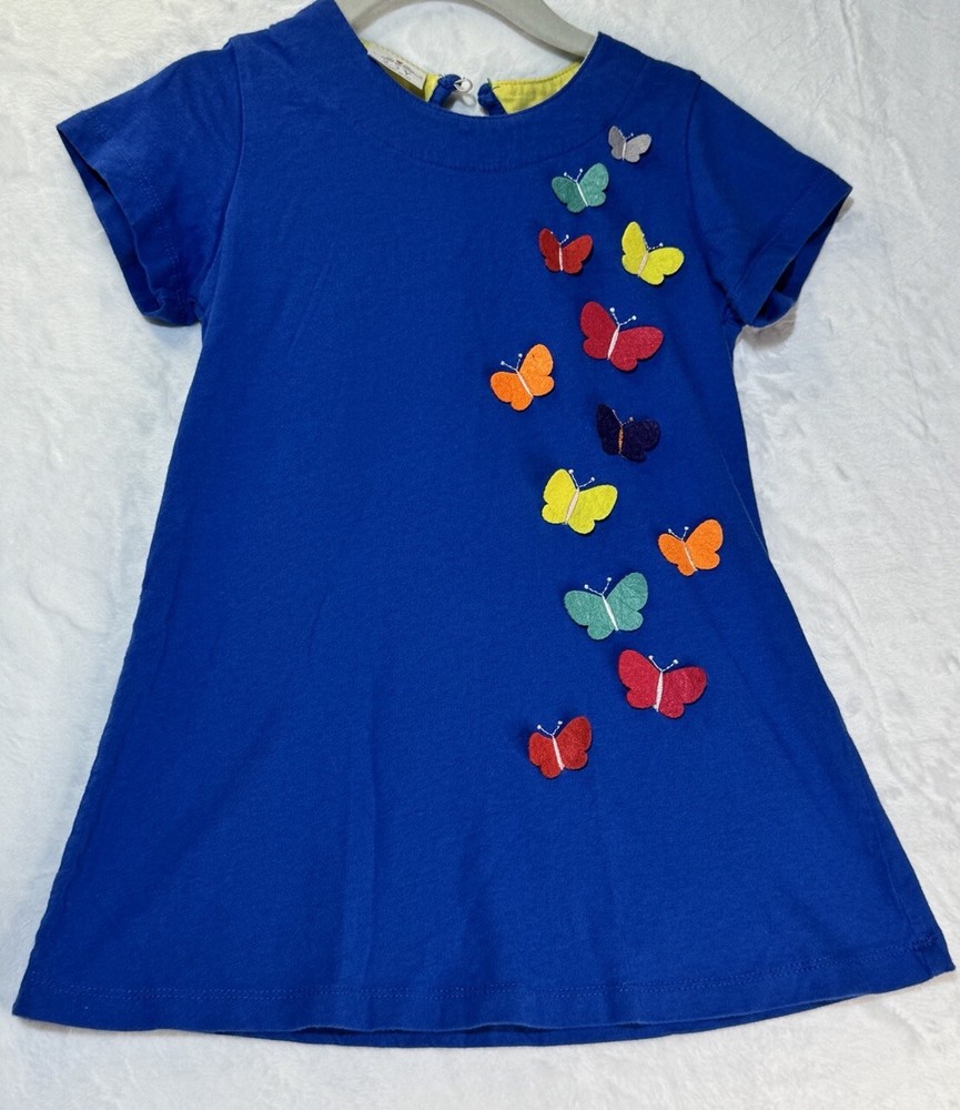 NWT Vikita Multi-Color 3D Felt Butterfly Navy Blue A-Line Dress