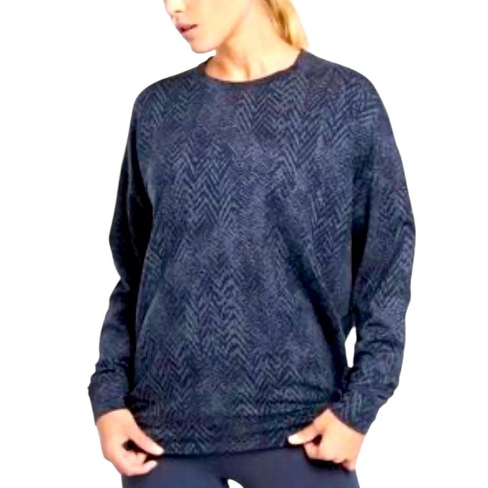 Athleta Blue Medusa Print Studio to Street Womens XXS Sweatshirt