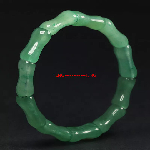 Handmade 7.5 Inch Natural Green Aventurine Jade Bangle Bracelet