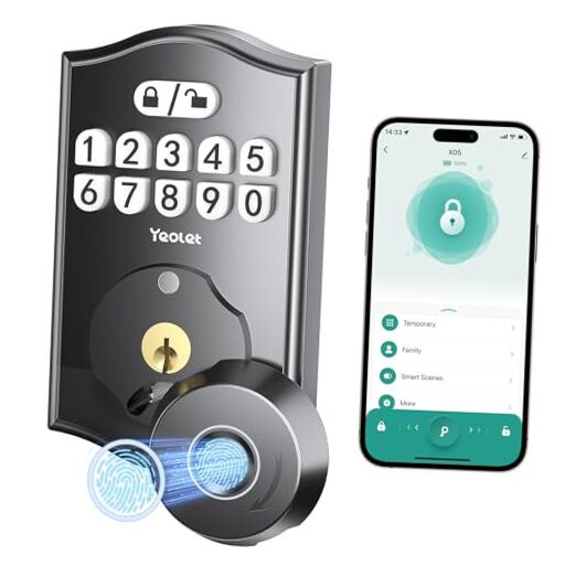 Smart Fingerprint Door Lock Keyless Entry Deadbolt with App Control