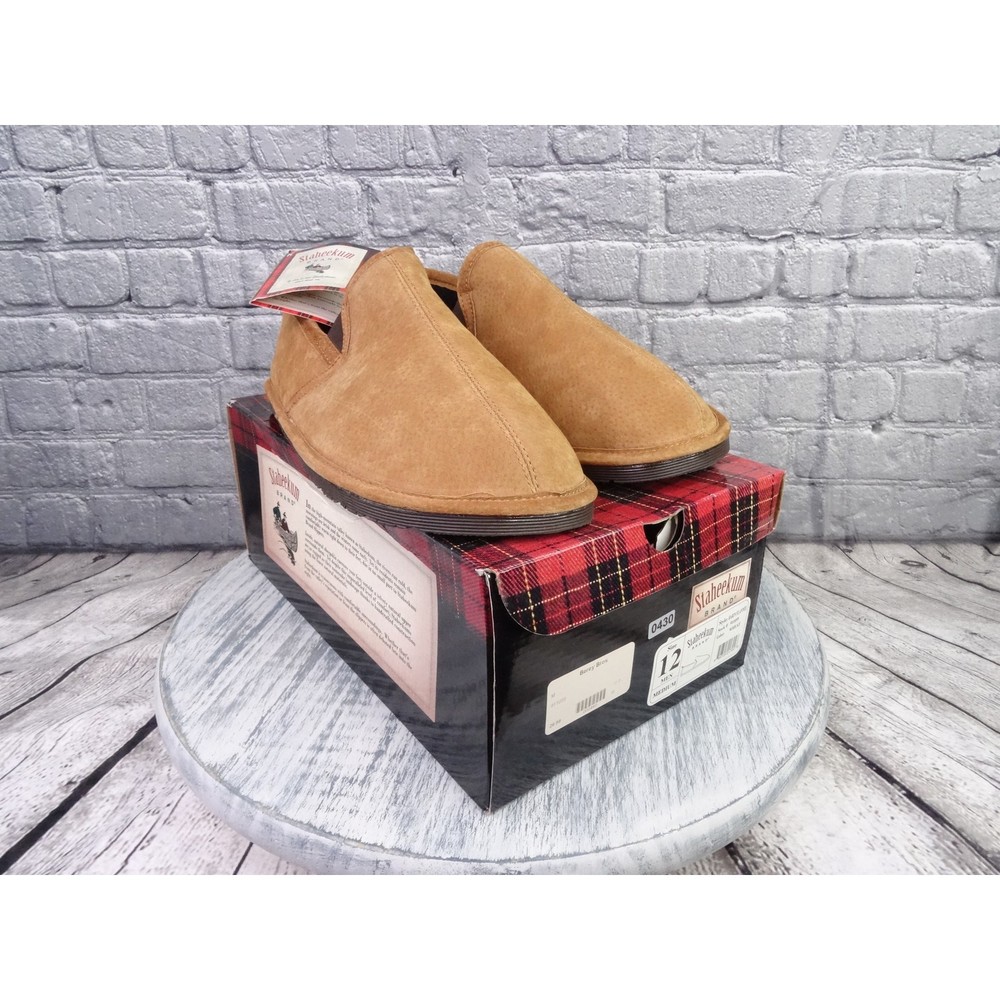 Staheekum Barin Wheat Flannel Slippers for Men Size 12 New In Box