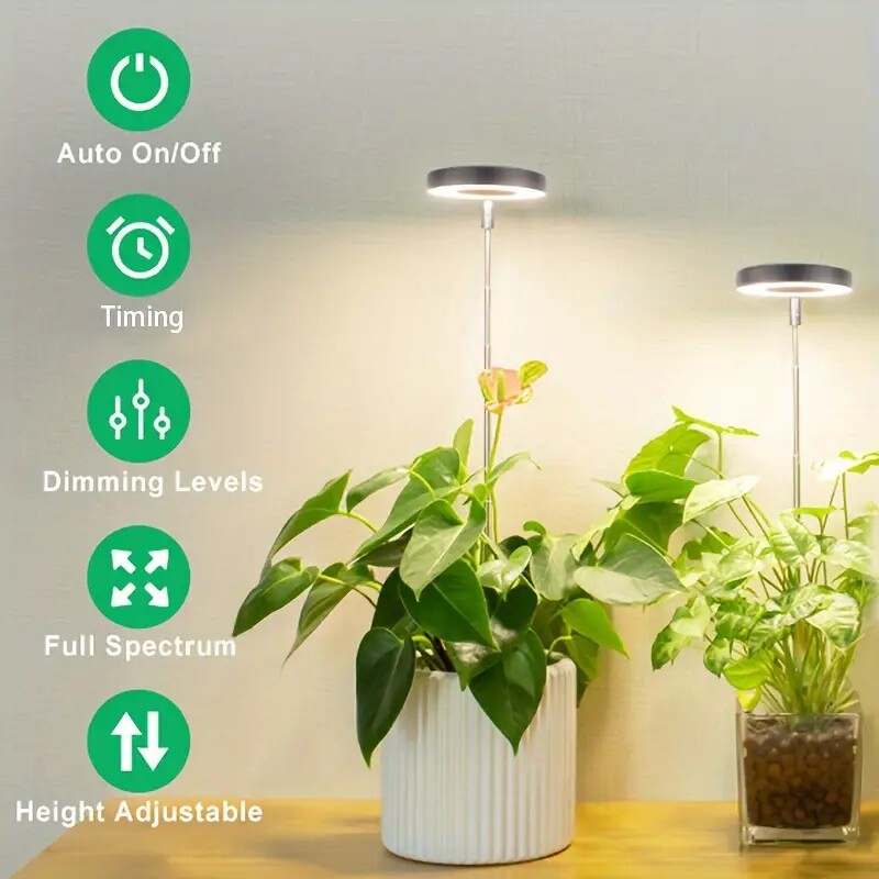 Plant Grow Light for Indoor Plant Desk LED Grow Light Auto Timer with 3/9/12h