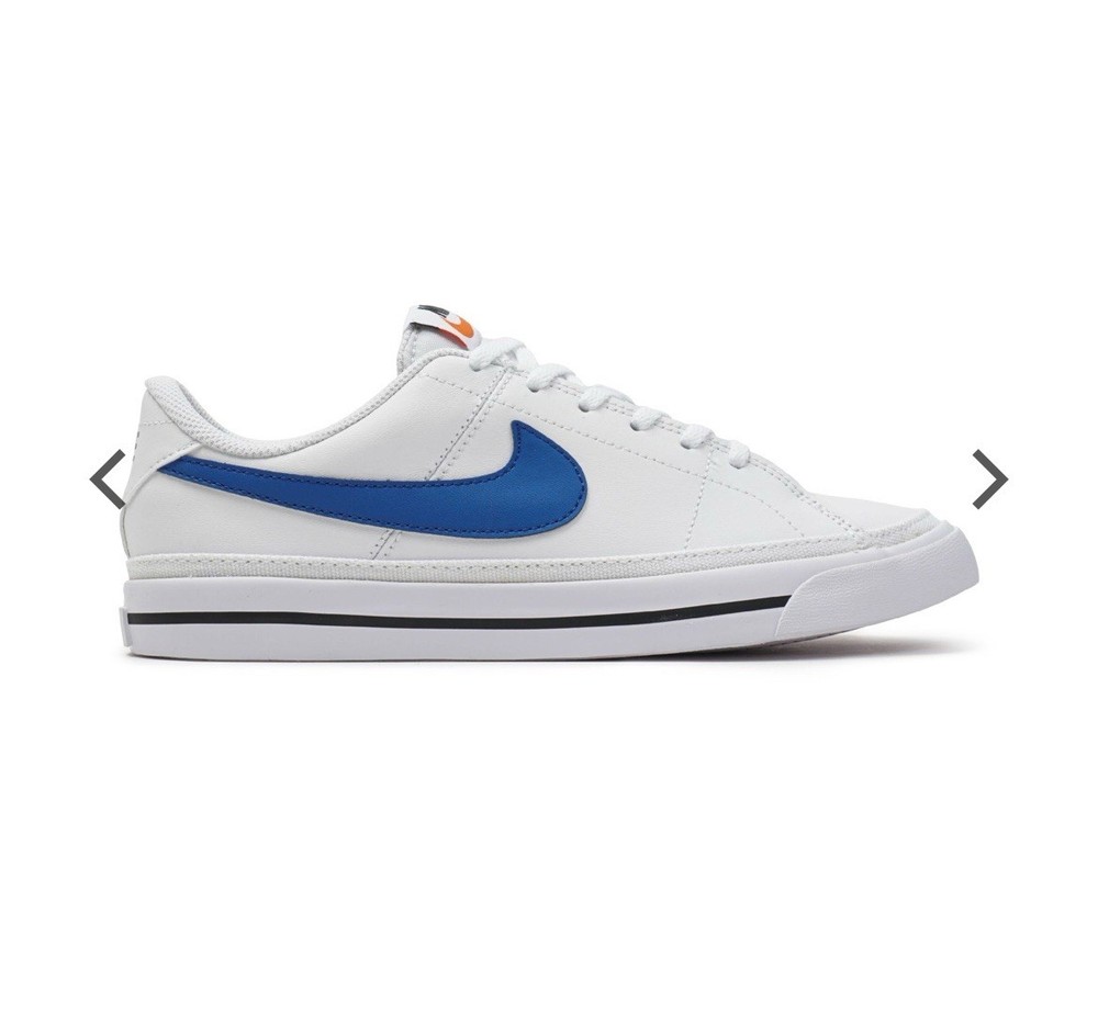 Nike Court Legacy Shoes Sneakers Size 3.5 Y White Royal Blue Youth DA5380-101