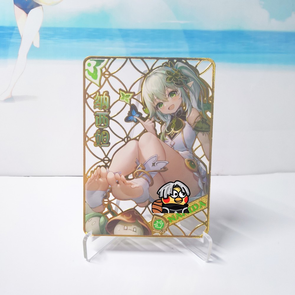 Genshin Impact Nahida Anime Metal Card Collection Playing Girls Game Cards Gift