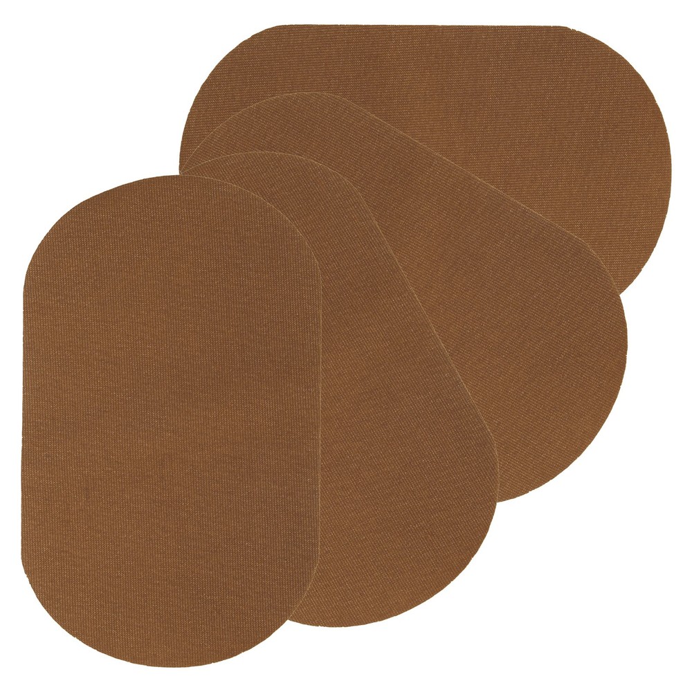 4Pcs 7x4 Inch Iron-On Elbow Knee Velvet Patches in Tan