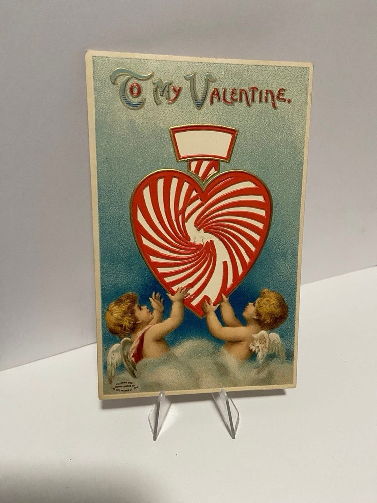 To My Valentine Cupid Kaleidoscope, Love Large Heart❤️Great Postcard