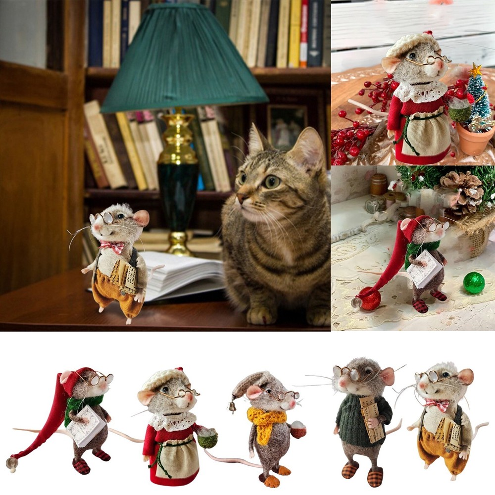 Милая игла войлок мыши кукла милый игла шерсти кукла фигурка Рождественское украшение