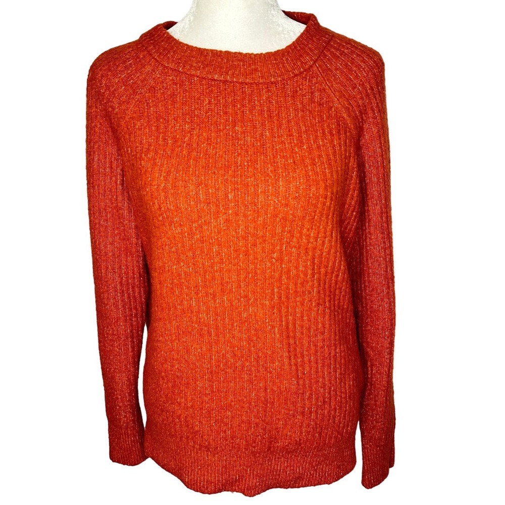 Vero Moda Burnt Orange Red Ribbed Light Soft Stretch Knit Sweater Women's Small