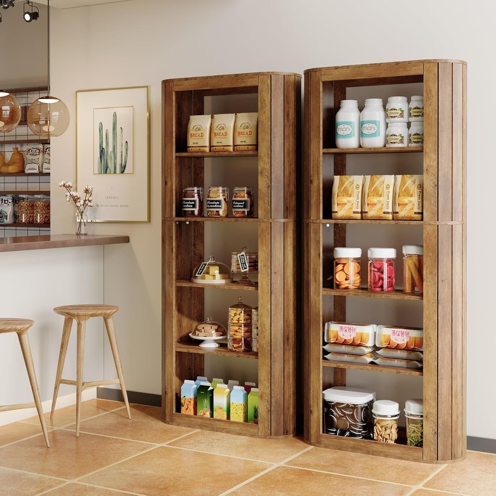 70.9 Inch Farmhouse Pantry Cabinet with 5 Shelves for Kitchen Storage