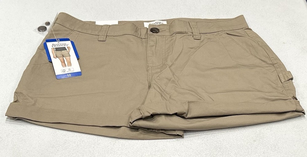 Boston Traders Women's Roll Cuff Shorts, Tan, Size 10