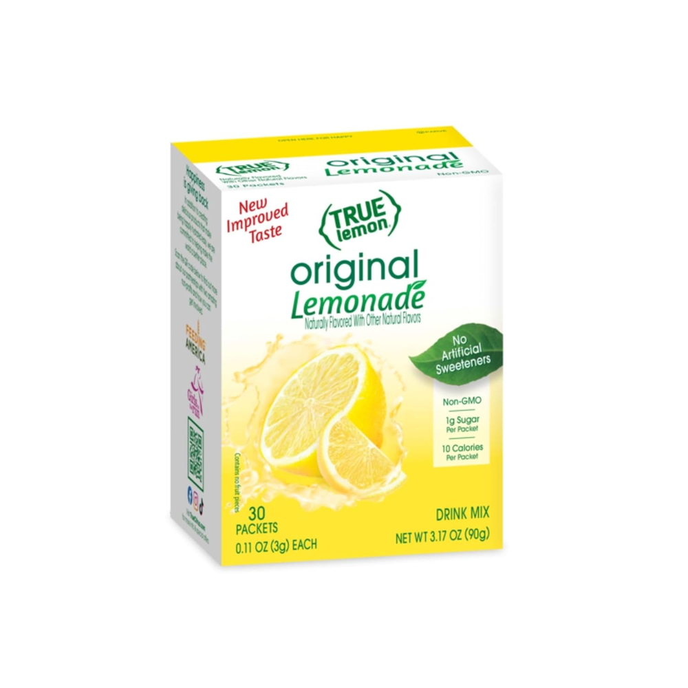 TRUE LEMON Original Lemonade Drink Mix | No Artificial Sweeteners, Low Calorie |
