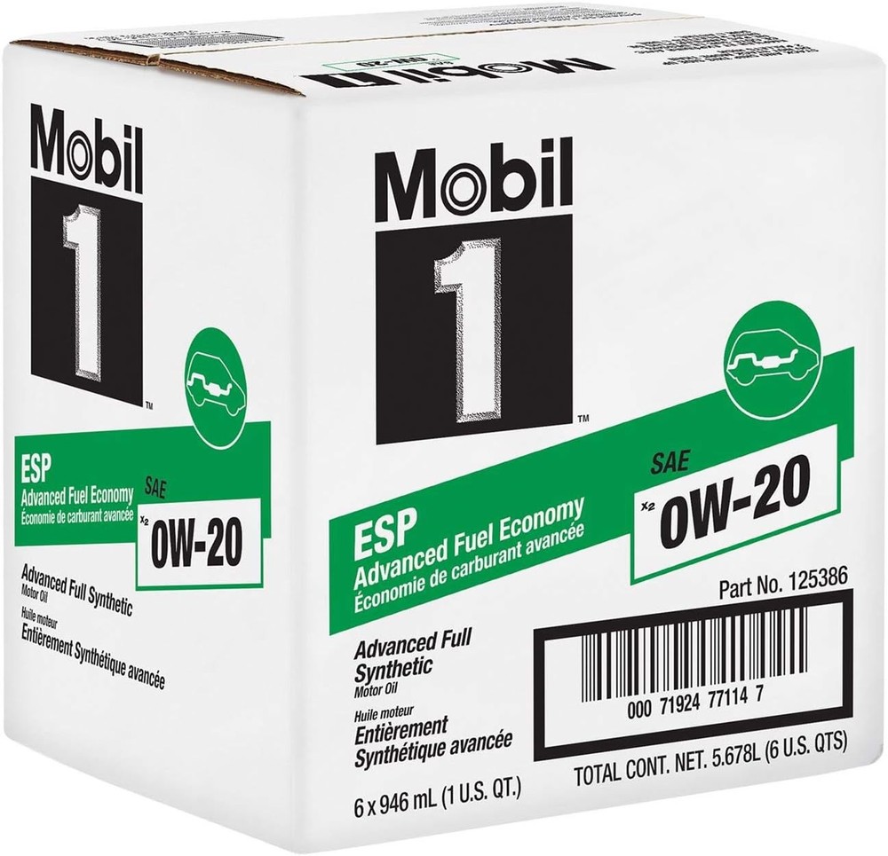 Mobil 1 ESP X2 Full Synthetic Motor Oil 0W-20, 1 Quart, Case of 6 DIESEL