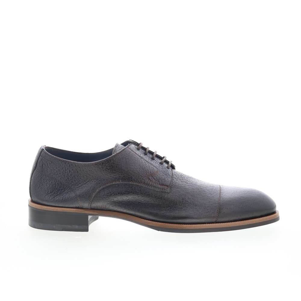 Di Bianco Bergamo Mens Brown Leather Lace Up Oxfords & Lace Ups Cap Toe Shoes 9