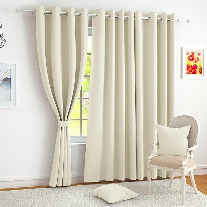 Blackout Long Door Curtains| Plain Printed | 85% Room Darkening