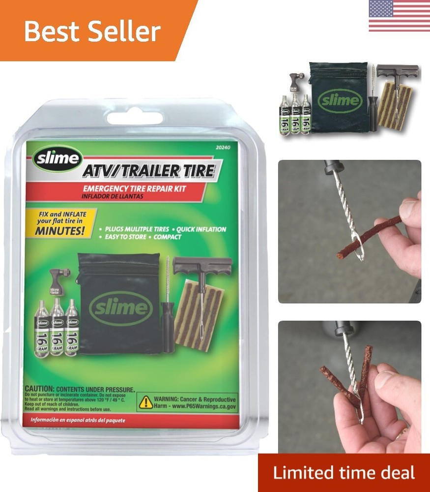 Comprehensive ATV Emergency Tire Repair Kit with Quick Inflation Technology