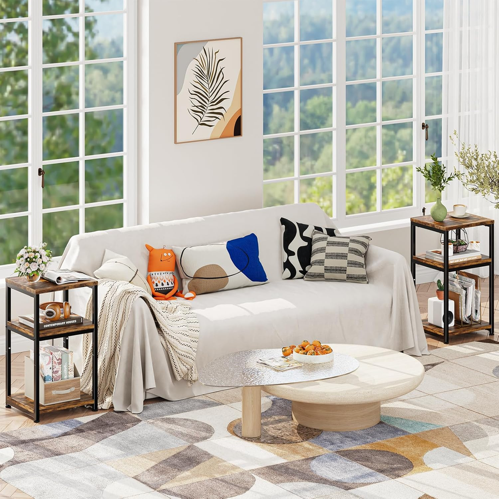 3 Tier End Table Side Table Sofa Couch Table Living Room Night Stand Storage