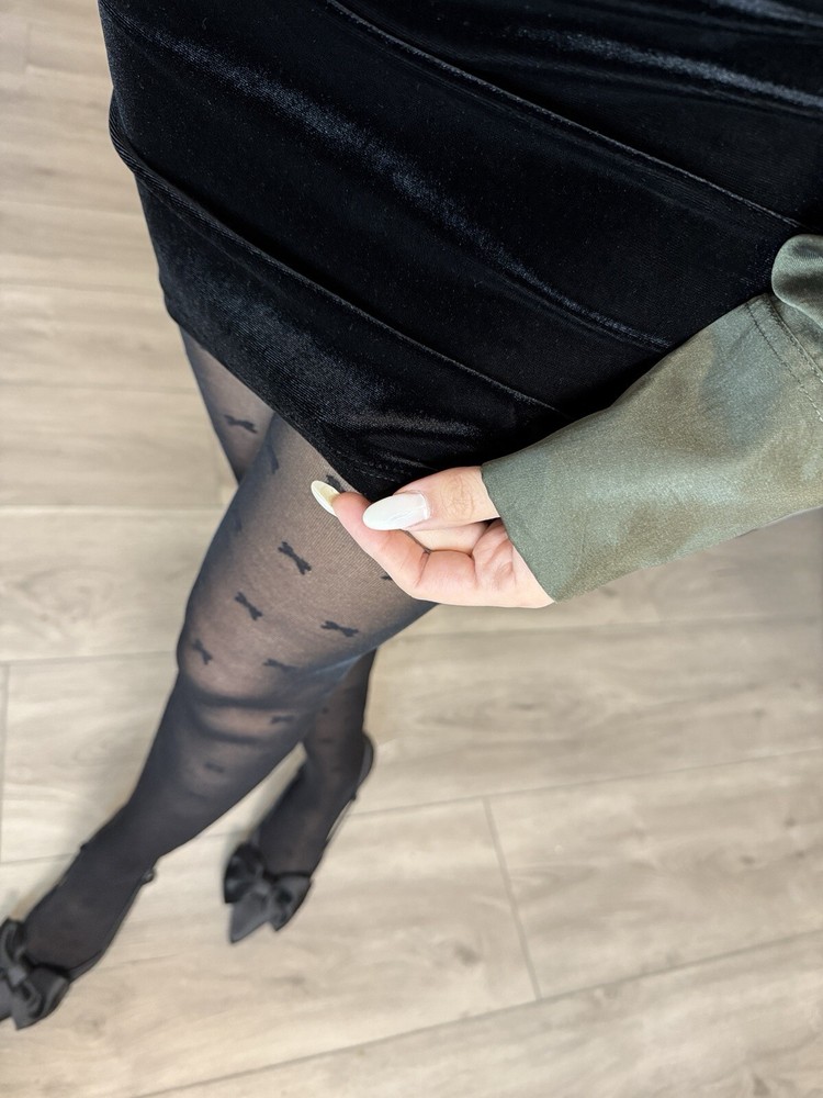 Velvet Mini Skirt In Black