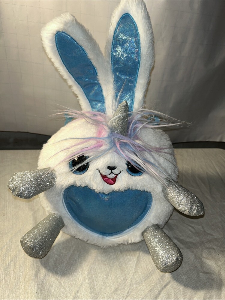 Zuru Rainbowcorn Plush White Bunny Blue Heart on Belly Stuffed Toy Wings 10