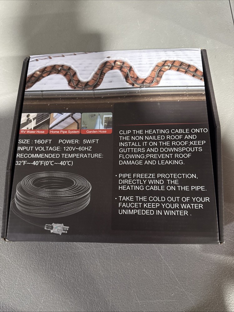 160Ft Self-Regulating Heating Cable 5W/Ft 120V - NOB
