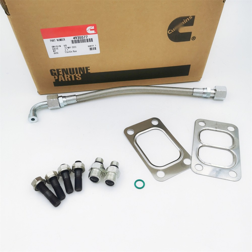 Turbo Oil Feed Line Tube W/ Connectors gasket For 03-19 Cummins Dodge 5.9L 6.7L